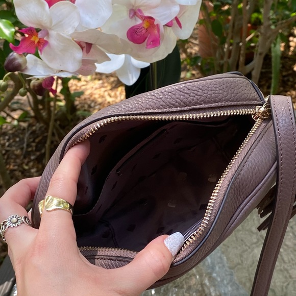 Kate Spade Purple Spade Logo Leather Crossbody - Picture 3 of 16